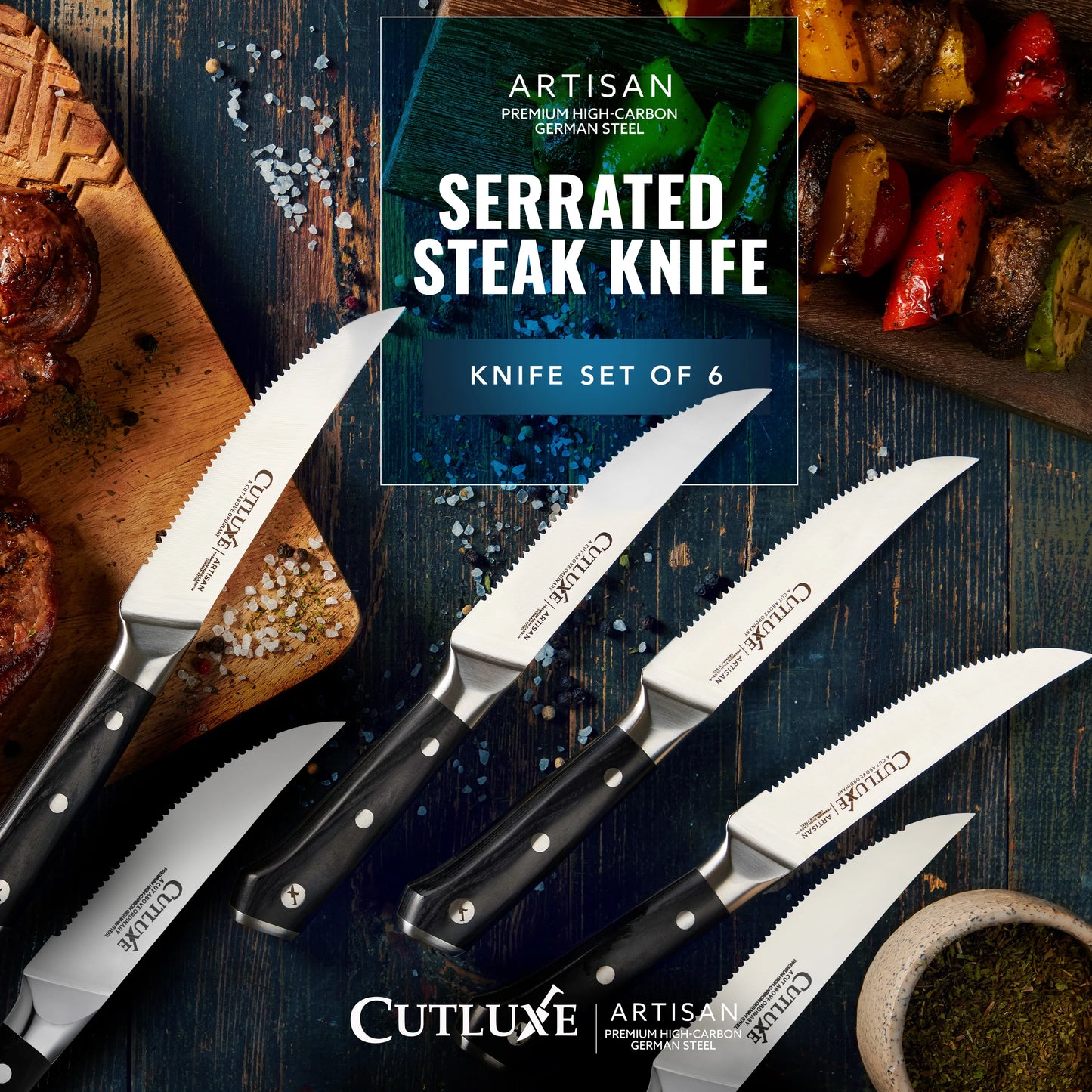 5" Serrated Steak Knives Set of 6 | Artisan Series