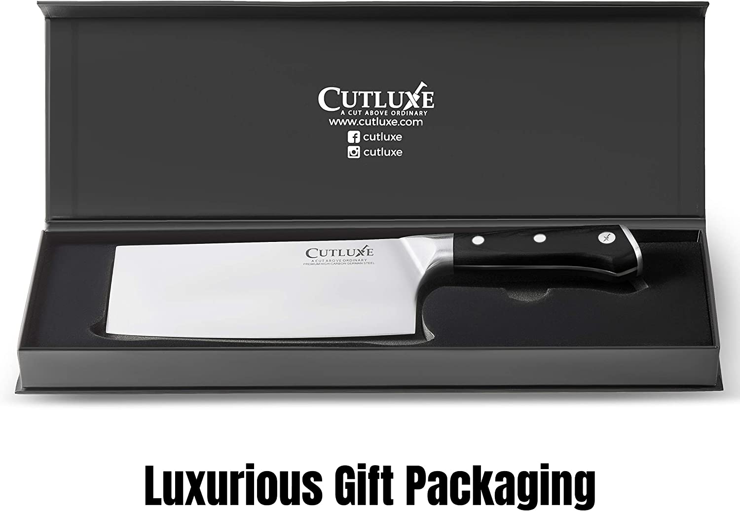 CUTLUXE 7 Cleaver Knife, Heavy Meat Cleaver Chopping Knife – Artisan  Series – Cutluxe