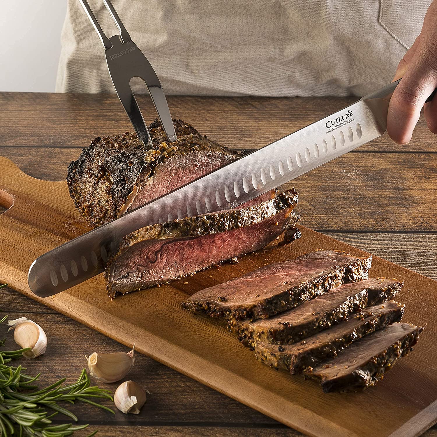 Slicer/Brisket Knife, 12 Inch | Brown & Grey ABS Handle